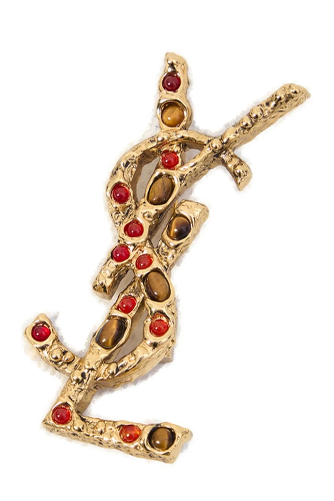 Saint Laurent Cassandre Embellished Brooch | Cettire Global