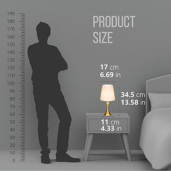 KUNJOULAM Modern Table Lamp, 13.58" Height Small Desk Light with Gold Metal Base, Fabric Lampe Sh... | Amazon (US)