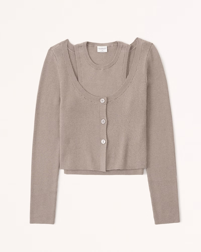 Women's Scuba Sweater Tank and Cardigan Set | Women's Tops | Abercrombie.com | Abercrombie & Fitch (US)