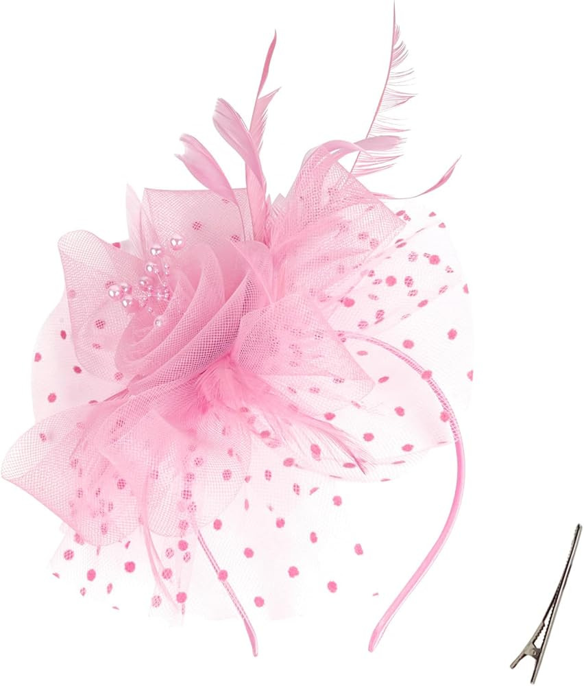 QDC Fascinators for Women Tea Party Headband Hats Cocktail Flower Mesh Feathers Headwear Hair Cli... | Amazon (US)