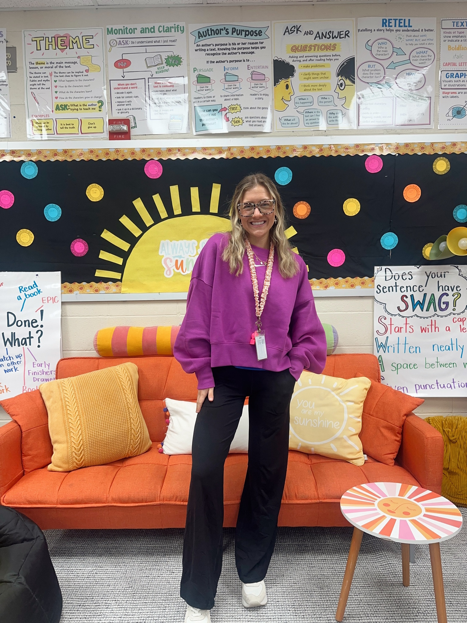 comfy teacher ootd 💜