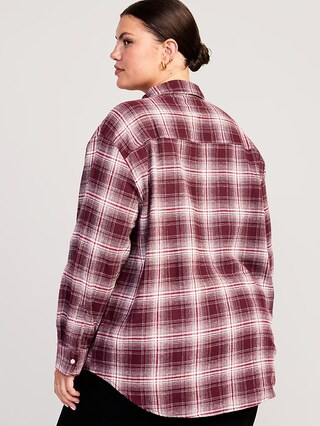 Oversized Flannel Boyfriend Shirt for Women | Old Navy (US)