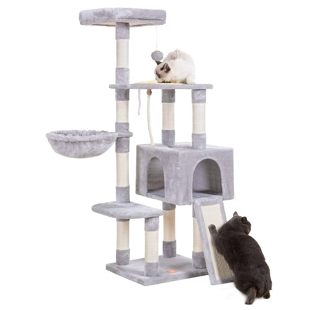 Heybly Cat Tree, Cat Tower for Indoor Cats with Scratching Board, Multi-Level Cat Furniture Condo... | Amazon (US)