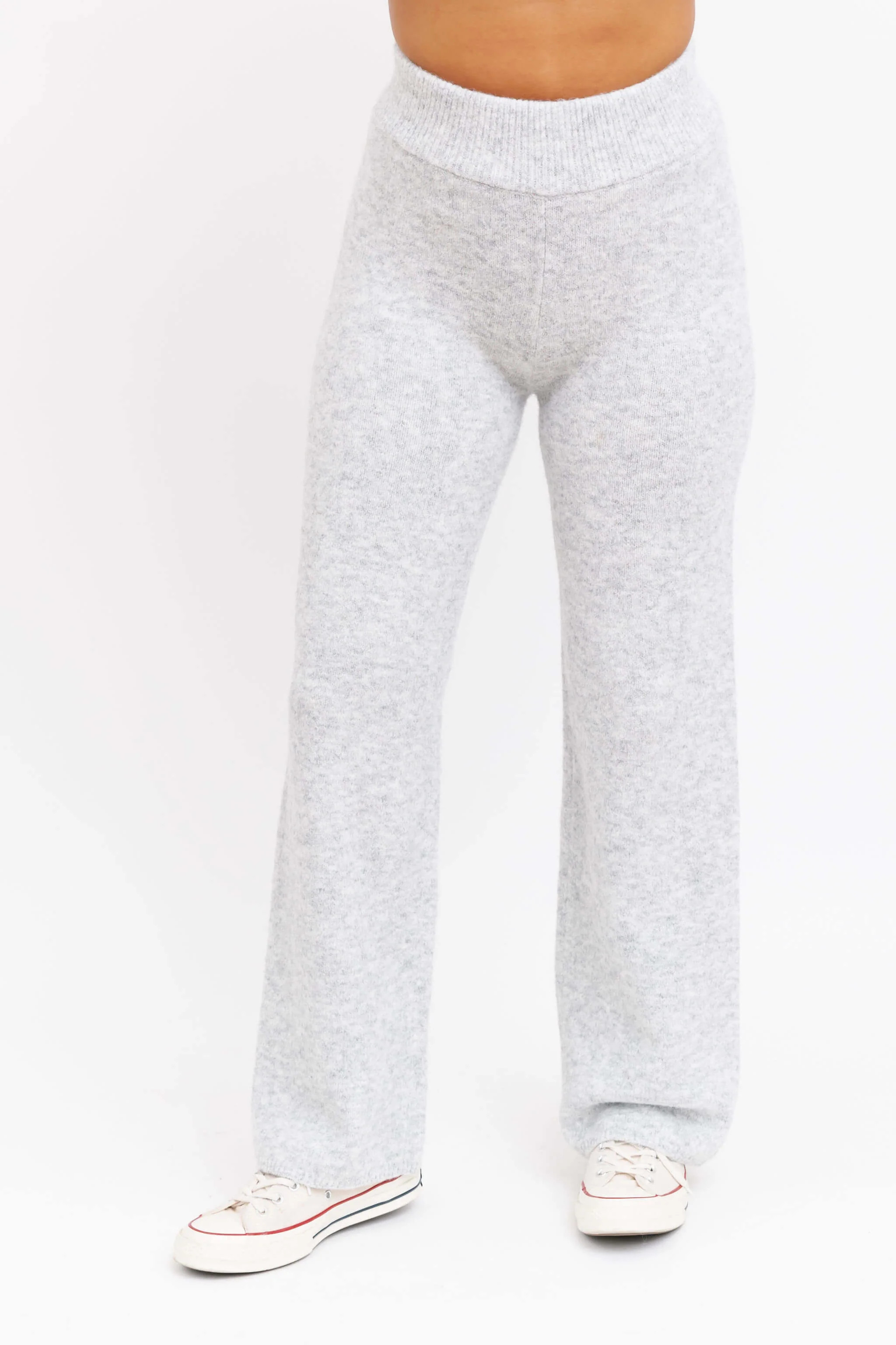 Loren Wide Leg Pant in Light Heather Grey | SMASH+TESS CA