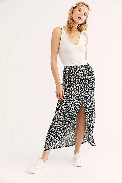 Katie Button Front Skirt | Free People (Global - UK&FR Excluded)