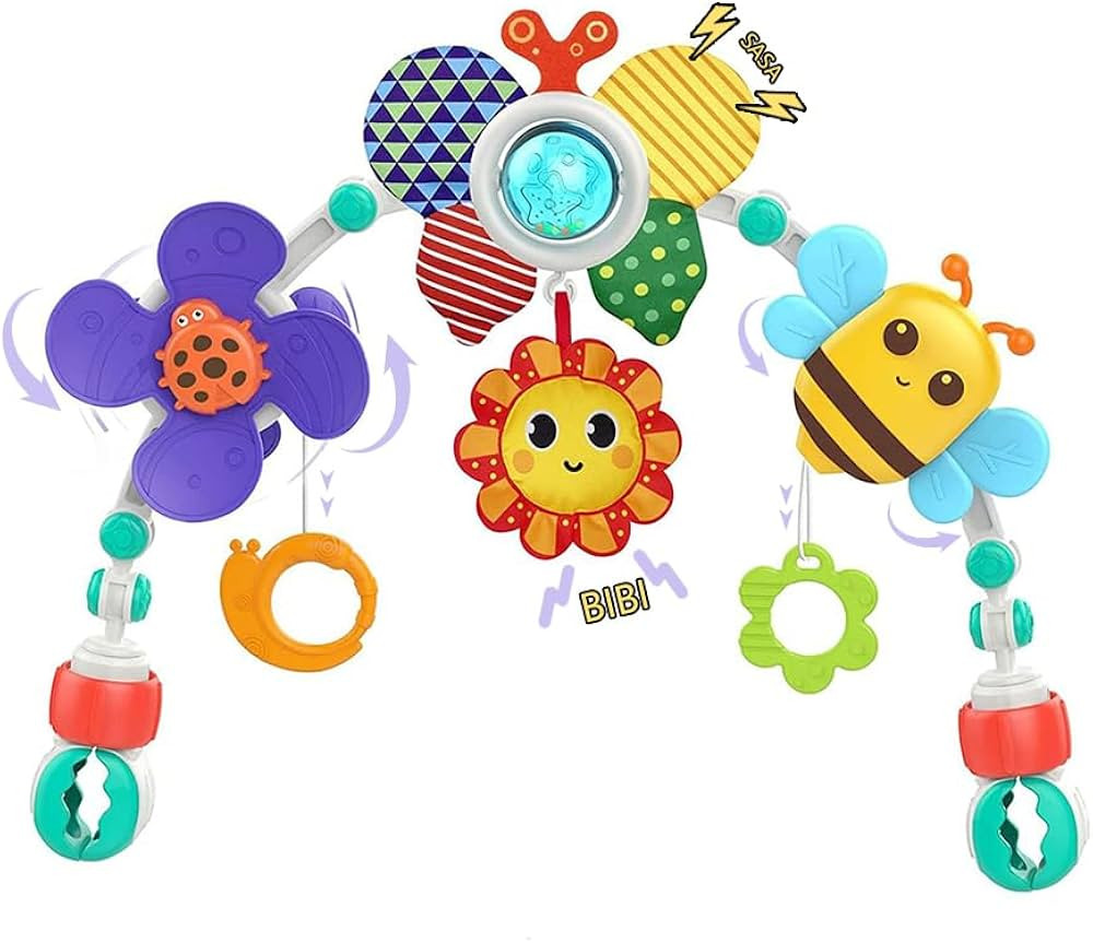 willway Baby Travel Play Arch Stroller/Crib Mobile Toy, Detachable Activity Musical Animal Toys M... | Amazon (US)