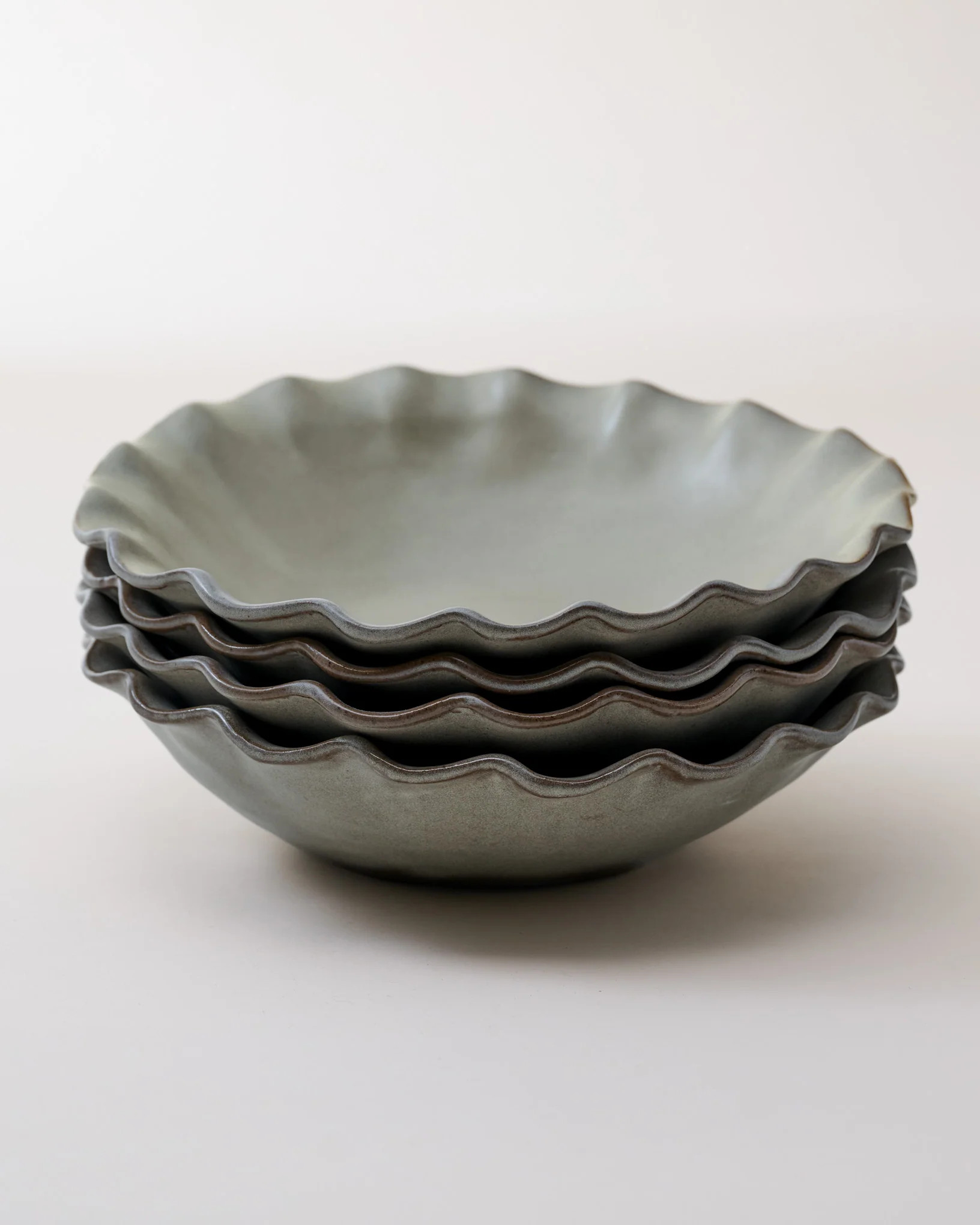Green Organic Ruffle Edge Cereal Bowl | Magnolia
