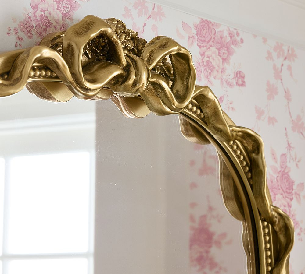 LoveShackFancy Gold Double Bow Mantel Mirror | Pottery Barn (US)