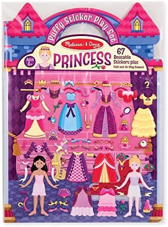 Melissa & Doug Puffy Sticker Set: Princess - 67 Reusable Stickers | Amazon (US)