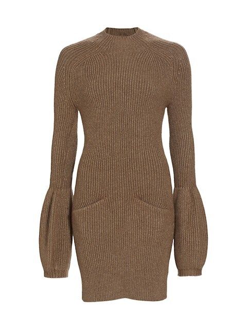 Alexander Wang Rib-Knit Fluted-Sleeve Sweater Dress | Saks Fifth Avenue