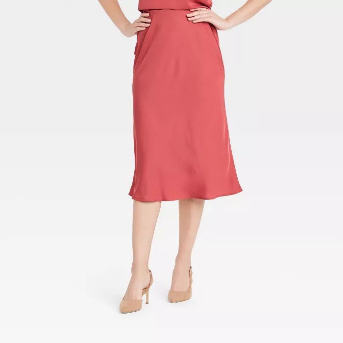 Women's High-Rise Midi Slip A-Line Skirt - A New Day™ | Target