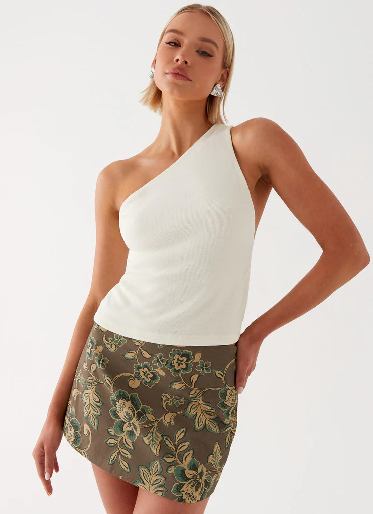 Tonnie Floral Mini Skirt - Brown Floral | Peppermayo (Global)