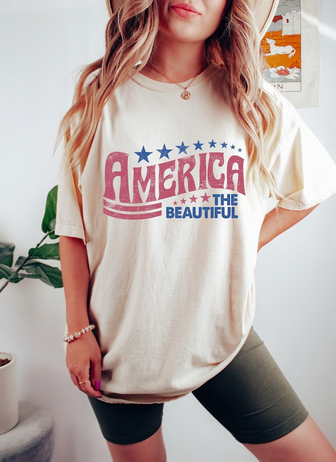 America The Beautiful Oversized Vintage T-Shirt, Comfort Colors Shirt, Retro America Shirt, 4th O... | Etsy (US)