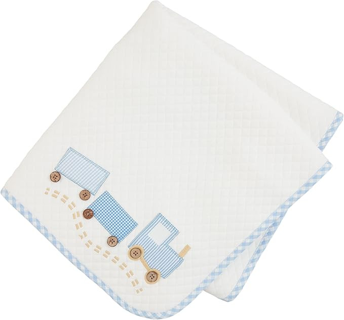 Mud Pie Kids Train Quilted Blanket; 34" x 28" | Amazon (US)