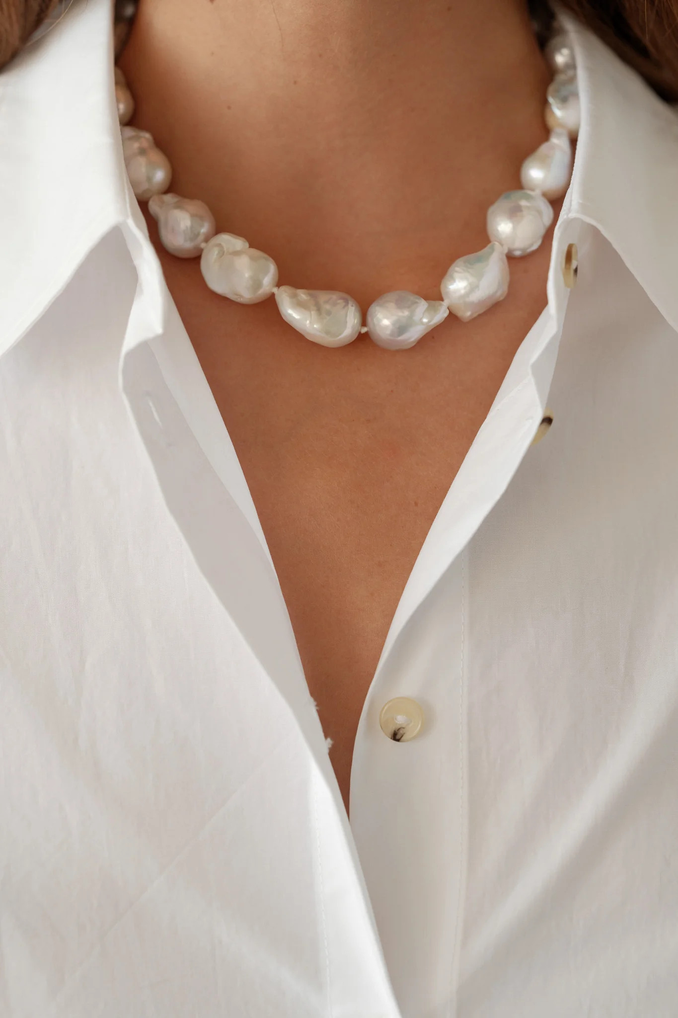 The June White Pearl Choker | DONNI.
