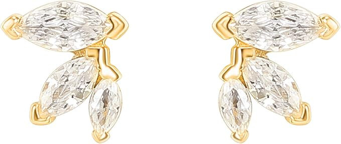 PAVOI 14K Gold Plated Sterling Silver Constellation Ear Climbers | 3 Stone Ear Crawler Earrings f... | Amazon (US)