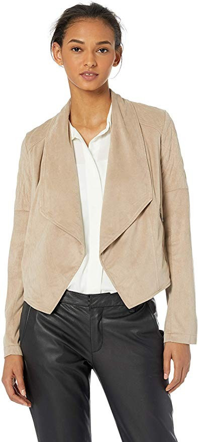 Jack Women's Quilt Trip Faux Suede Drape Front Jacket | Amazon (US)