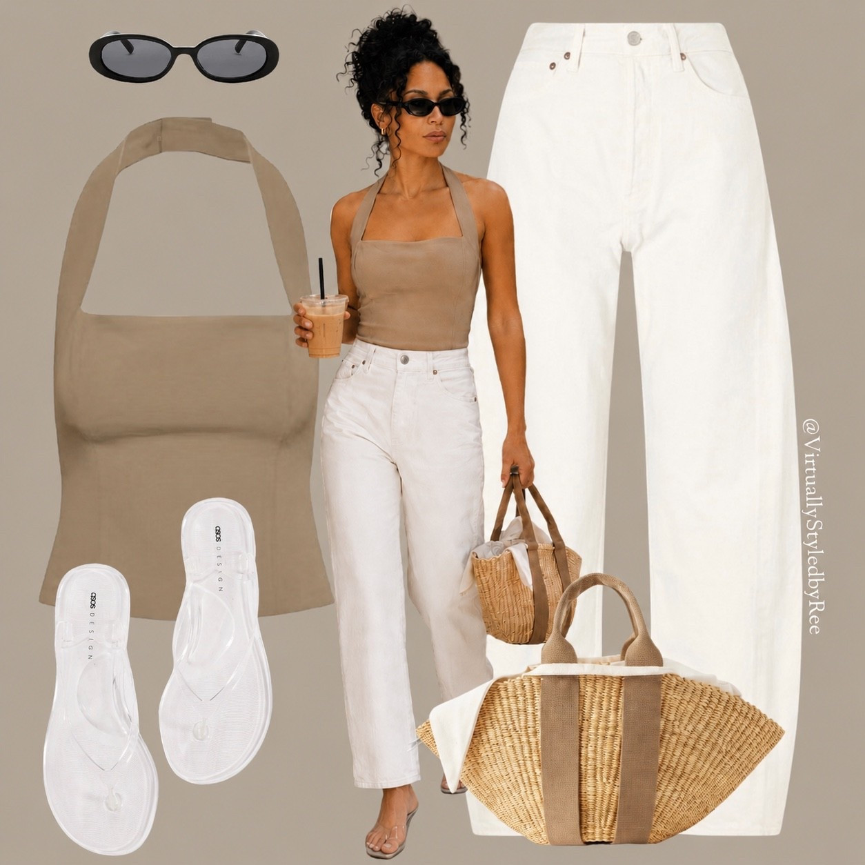 The easiest summer uniform: crisp denim, soft neutrals, clear jelly flip flops, and a basket bag. Simple pieces, elevated styling☀️✨

#LTKuk #LTKsummer #LTKeurope