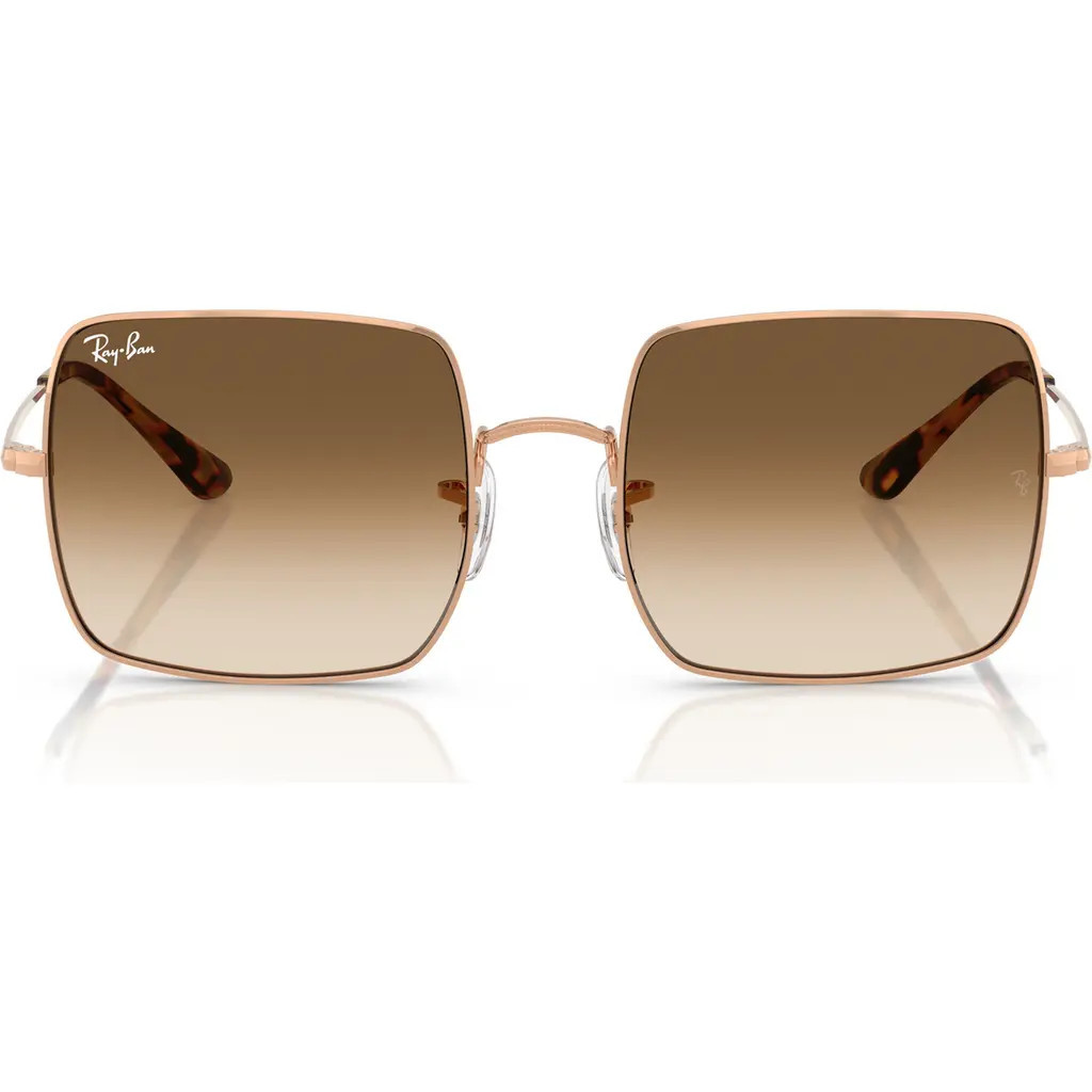Ray-Ban 54mm Gradient Square Sunglasses in Rose Gold at Nordstrom | Nordstrom