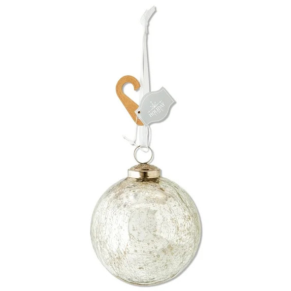 Silver Crackle Glass Ball Christmas Ornament, 4", by Holiday Time | Walmart (US)