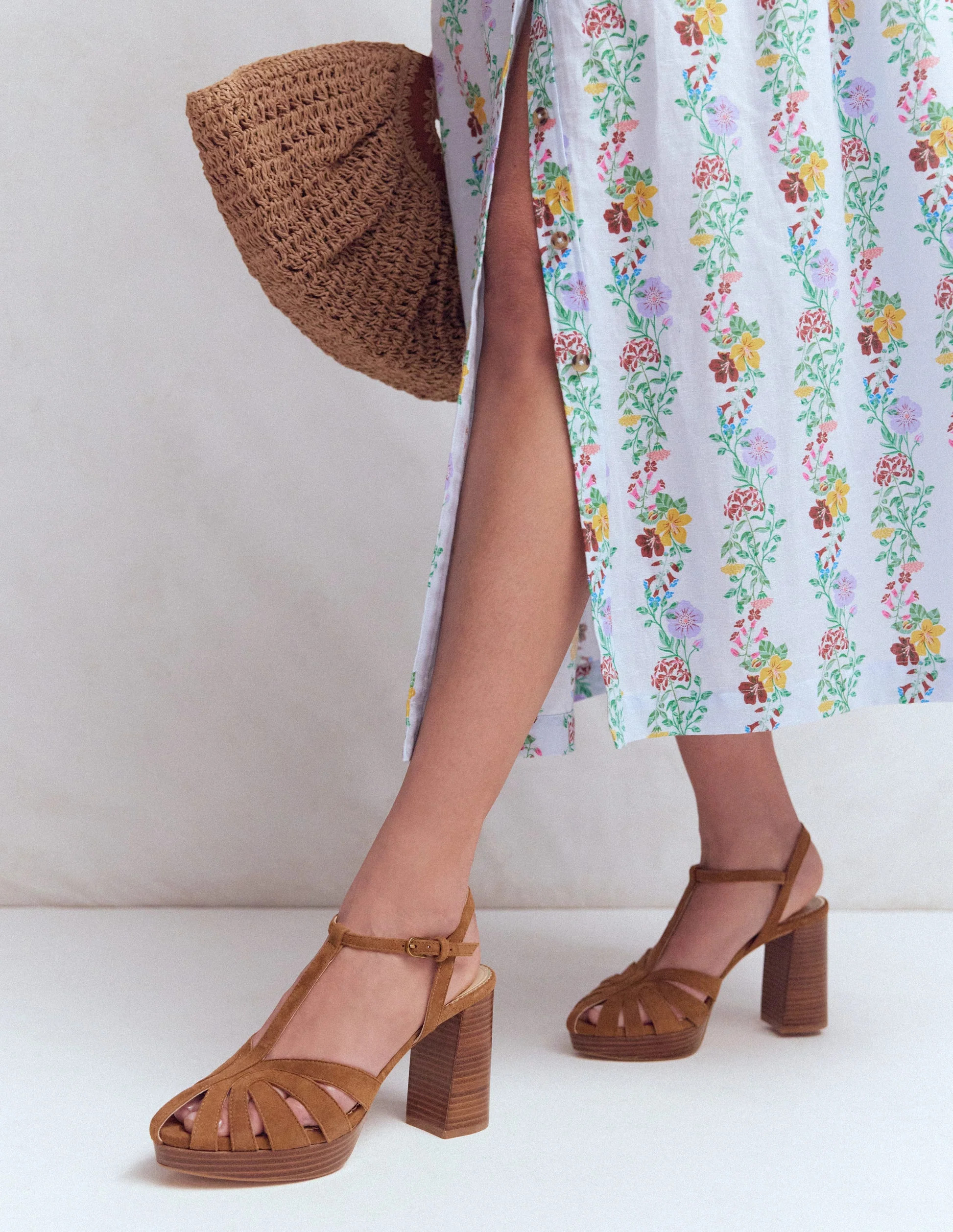 Platform Cage Sandal-Tan | Boden (US)