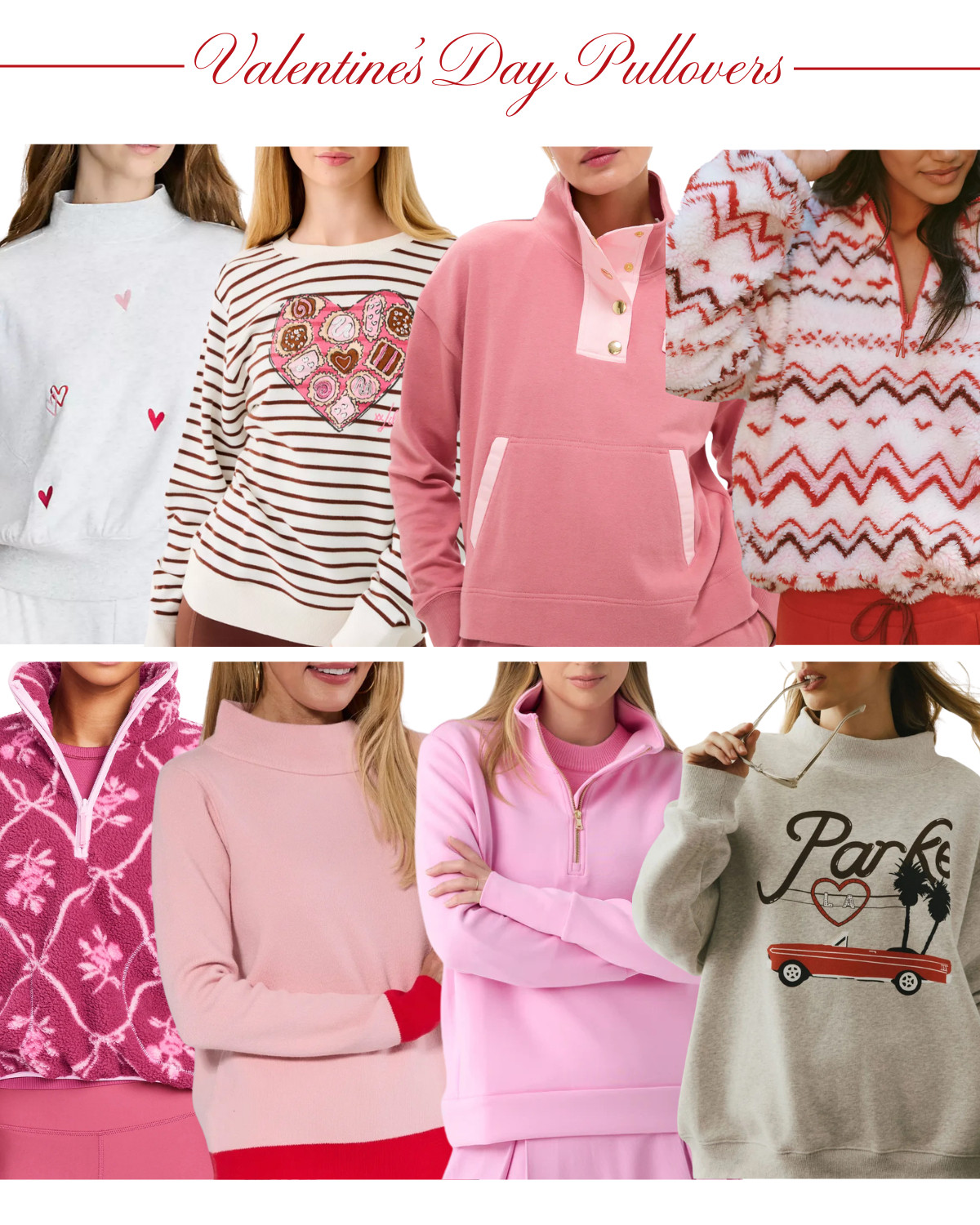 Valentine's Day pullovers and sweatshirts! More on DoSayGive.com  

 #LTKValentine #LTKootd #LTKActive