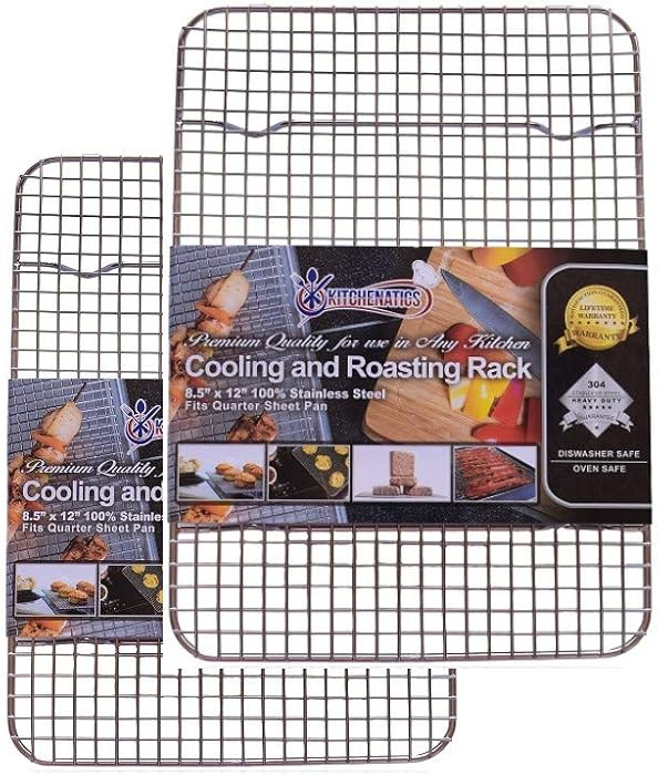 KITCHENATICS Heavy Duty Small Oven Cooling Racks for Cooking, Baking, Roasting and Grilling, Oven... | Amazon (US)