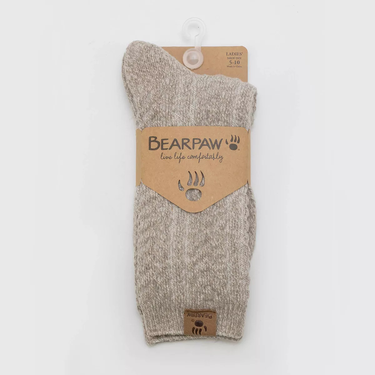 Bearpaw Women's Boot Crew Socks Large Cable 1pk - Vintage Khaki | Target