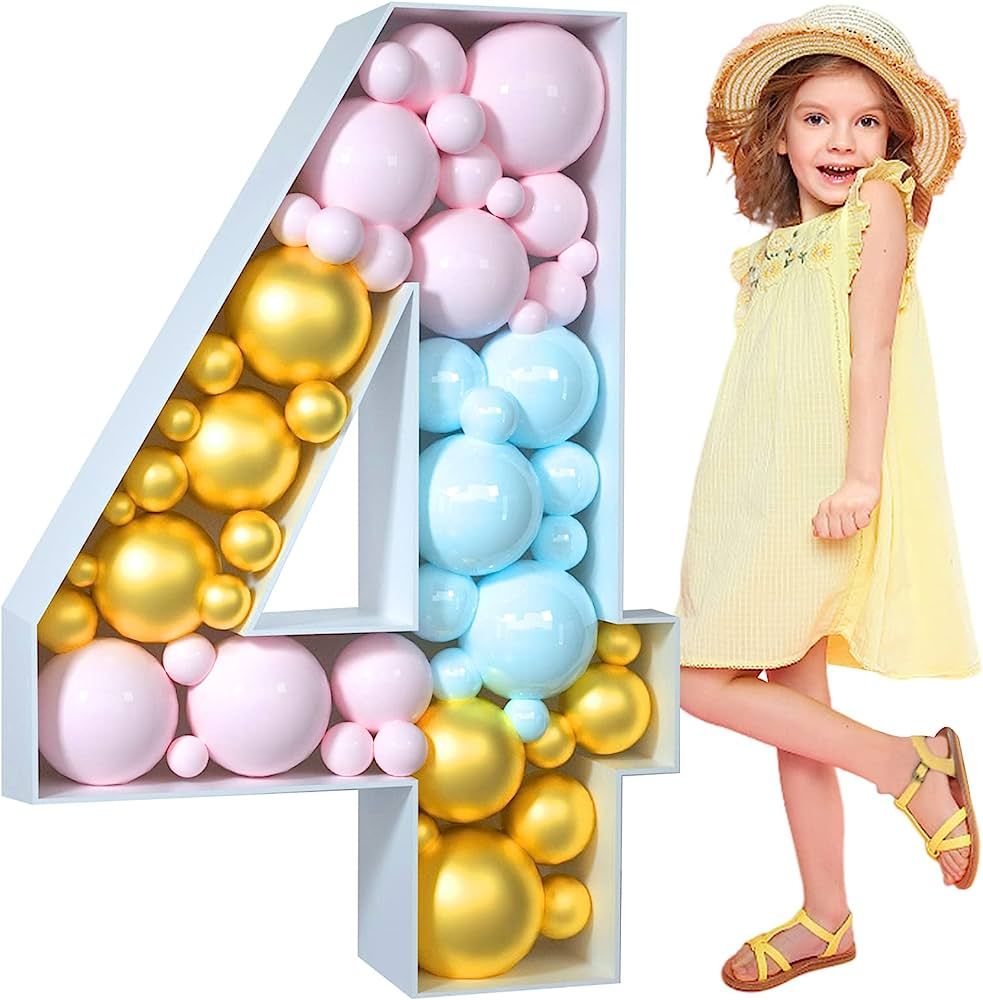 imprsv 4FT Marquee Number, Mosaic Numbers for Balloons, Mosaic Balloon Frame, Marquee Number, Num... | Amazon (US)