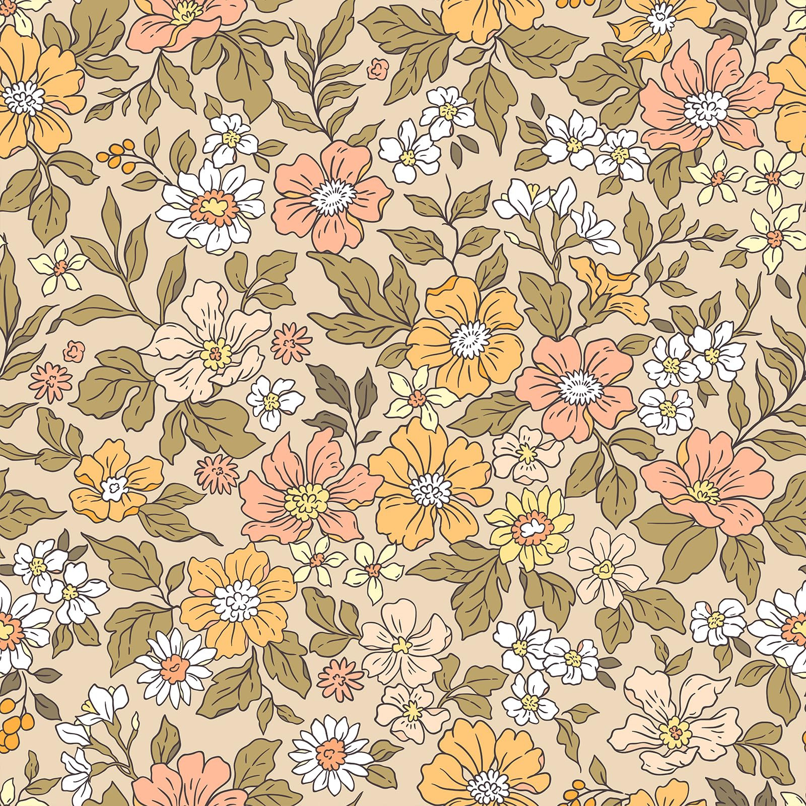 VEELIKE Beige Pink Meadow Floral Wallpaper Peel and Stick Vintage Poppy Flower Wallpaper for Girl... | Amazon (US)