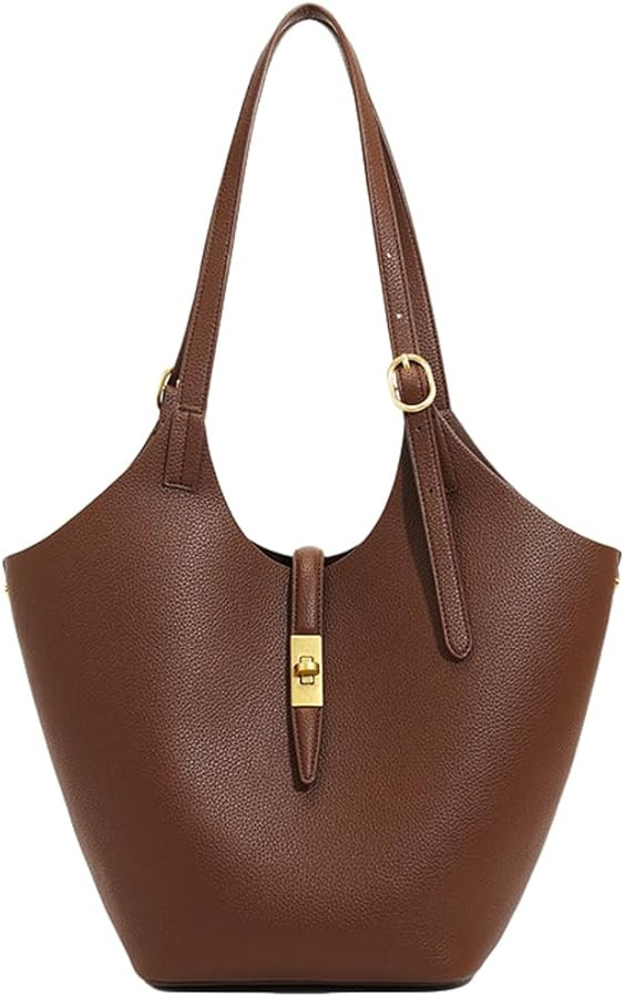 Soft Vegan Leather Bucket Tote Bags for Women Large Shoulder Crossbody Purse Working Handbags Lad... | Amazon (US)