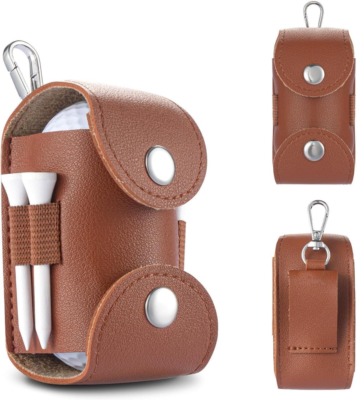 Little World Golf Ball Bag - Leather Golf Ball Holder, Versatile Golf Ball Bag with Backpack Hook... | Amazon (US)