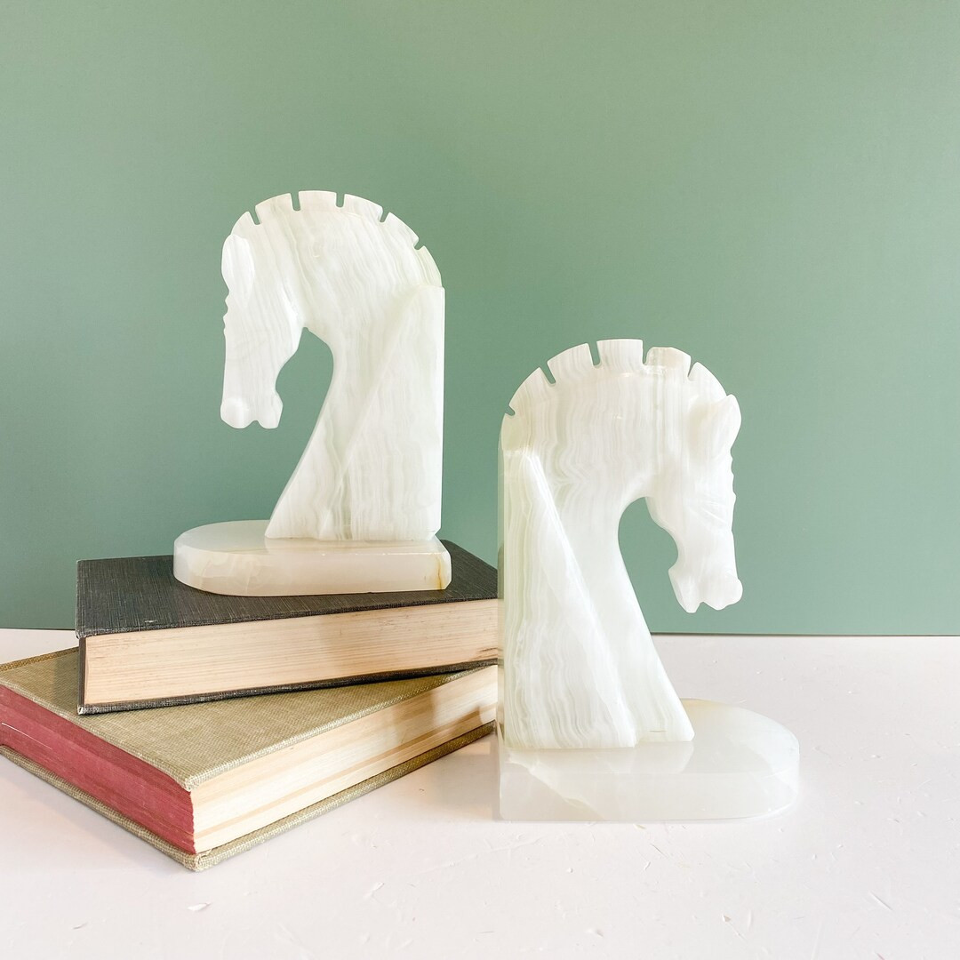 Vintage Horse Bookends Doorstops Paperweights or Decor, Marble Horse, Vintage Bookends, Children... | Etsy (US)