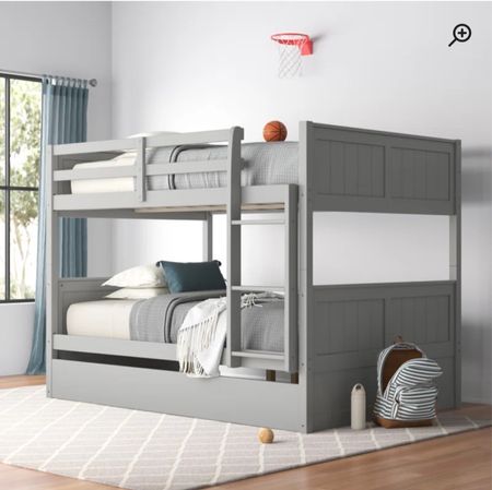 Full over full bunk bed with trundle options
