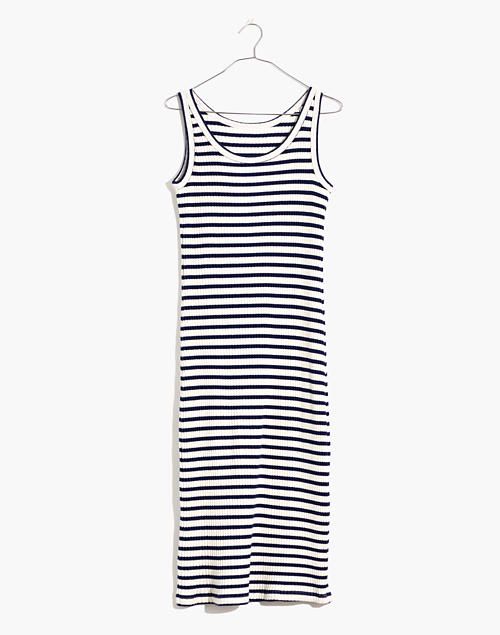 Ribbed Tank Scoop Midi Dress in Stripe | Madewell