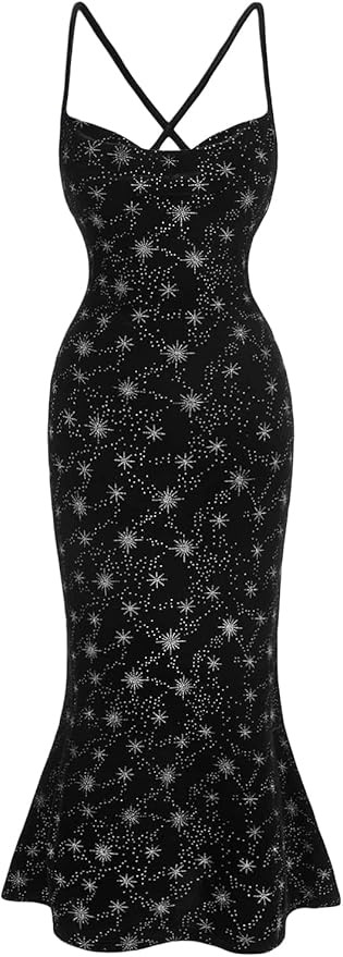 Floerns Women's Spaghetti Strap Cowl Neck Long Slip Satin Silk Midi Dress | Amazon (US)