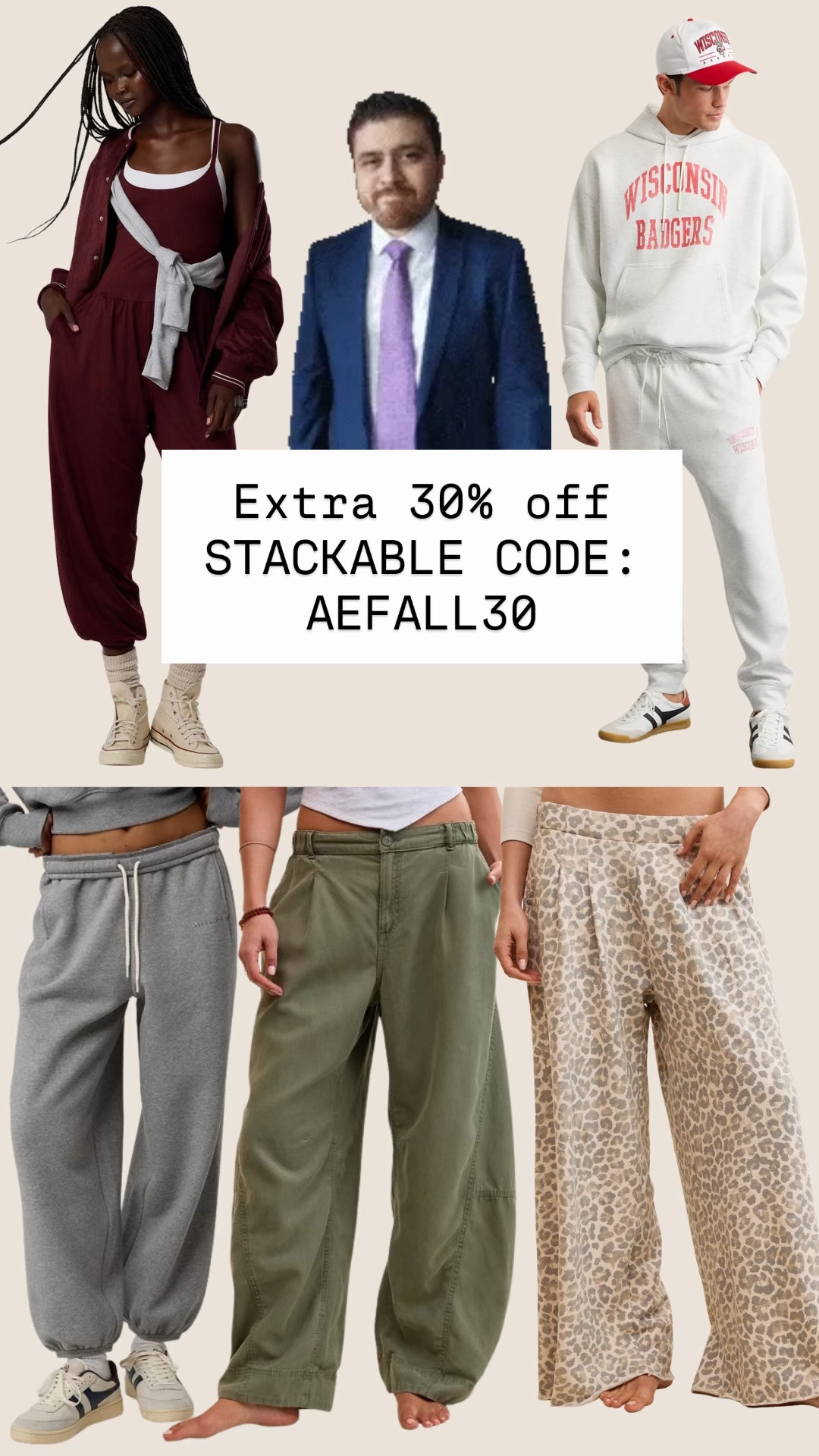Extra 30% off stackable code: AEFALL30