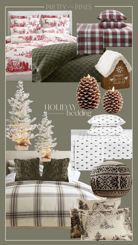 Holiday bedding, pillows, holiday candles, accent Christmas trees, winter bedroom decor, winter bedding 

#LTKhome #LTKHoliday #LTKSeasonal