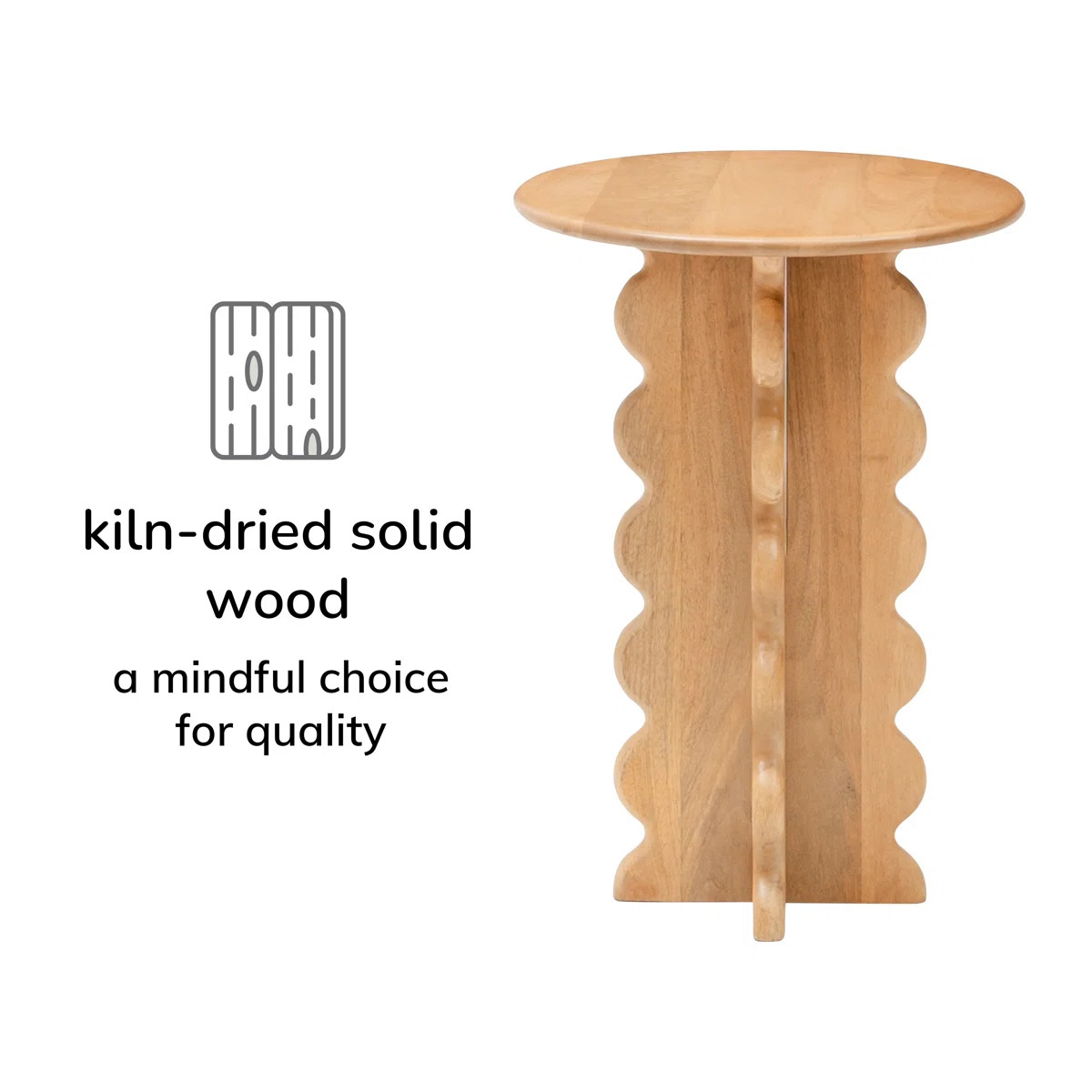 Dianella Solid Wood End Table with Scalloped Legs | Wayfair North America