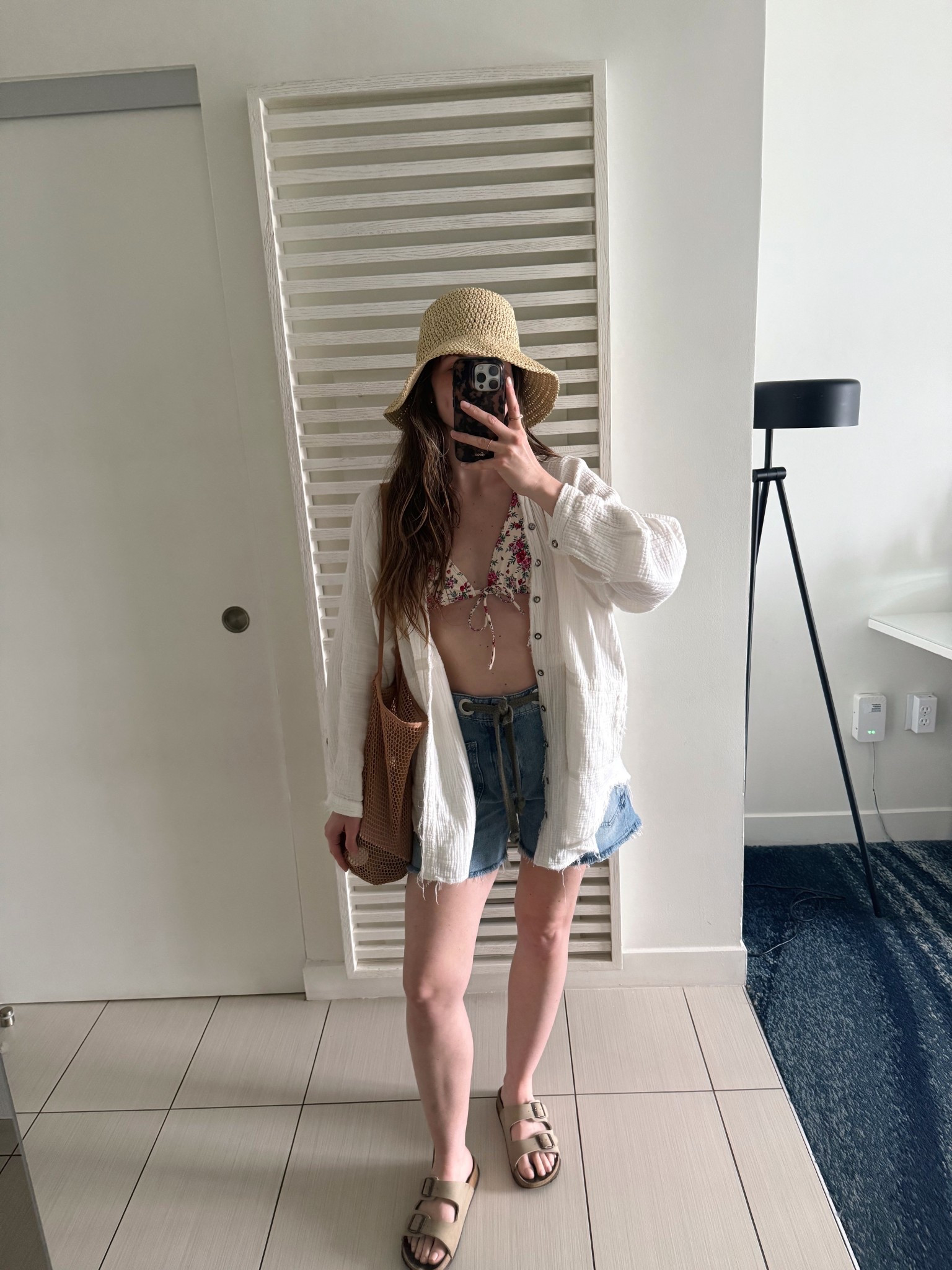 wearing a small in this floral bathing suit, denim shorts are tts! Button down is old fp, linked similar! 

#LTKSeasonal #LTKSwim #LTKTravel