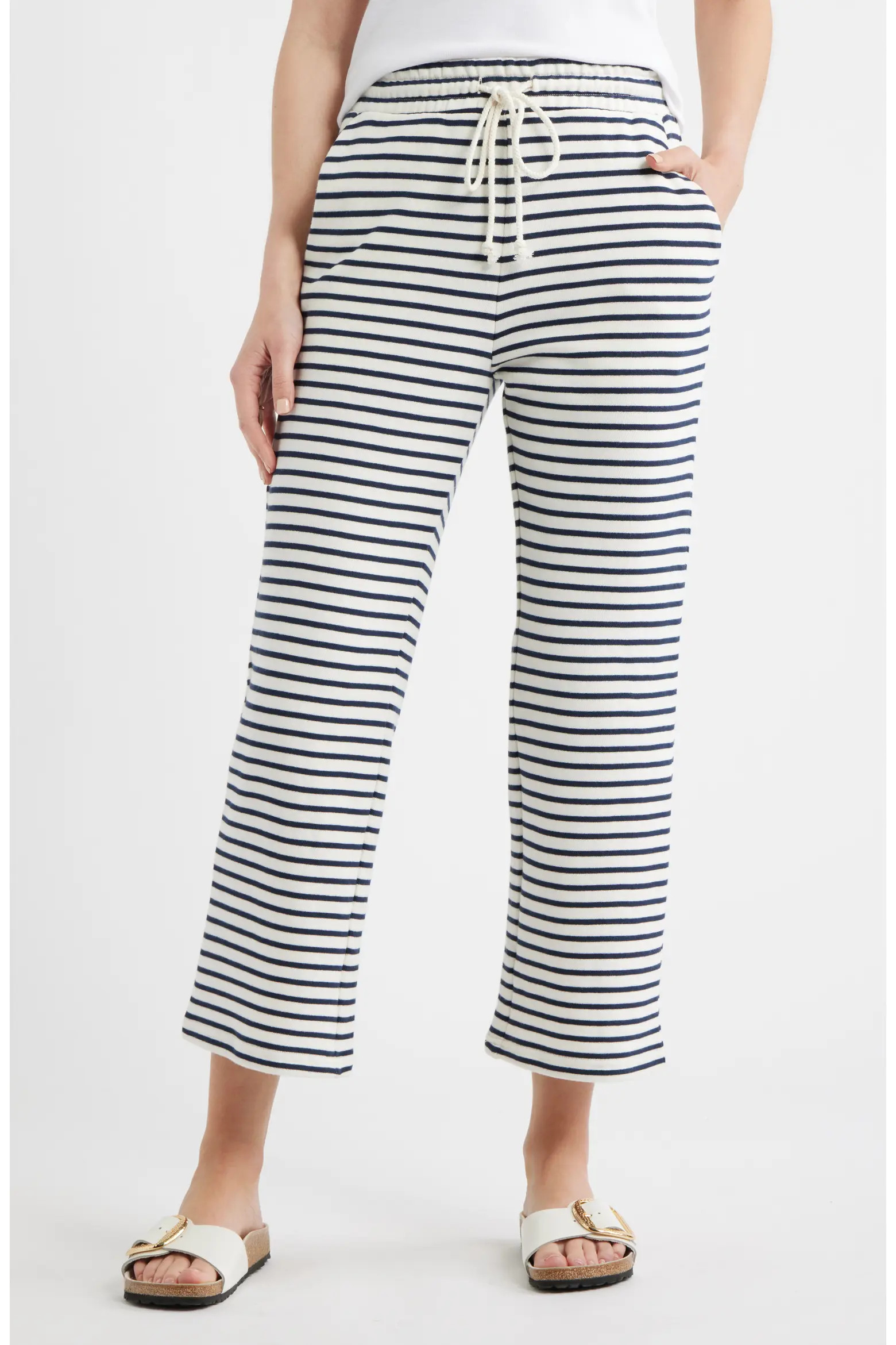 Caslon\u00ae Cotton Blend French Terry Drawstring Pants (Women) | Nordstrom | Nordstrom