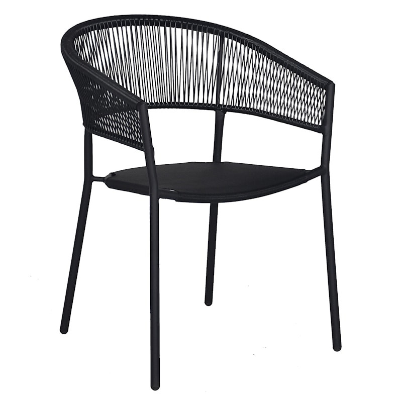 Crosby St. Brody Wicker Outdoor Chair, Black | At Home