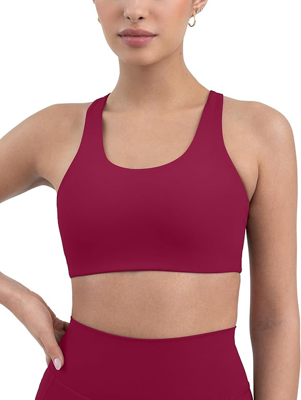PAVOI ACTIVE Racerback Supportive Sports Bras for Women - High Support Scoop Neck Gym Workout Bra... | Amazon (US)