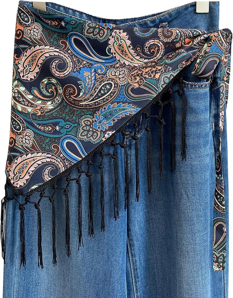 Long Skinny Scarf Belt for Women - Triangle Waist Sash Tie for Dresses, Fashion Accessory | Amazon (US)