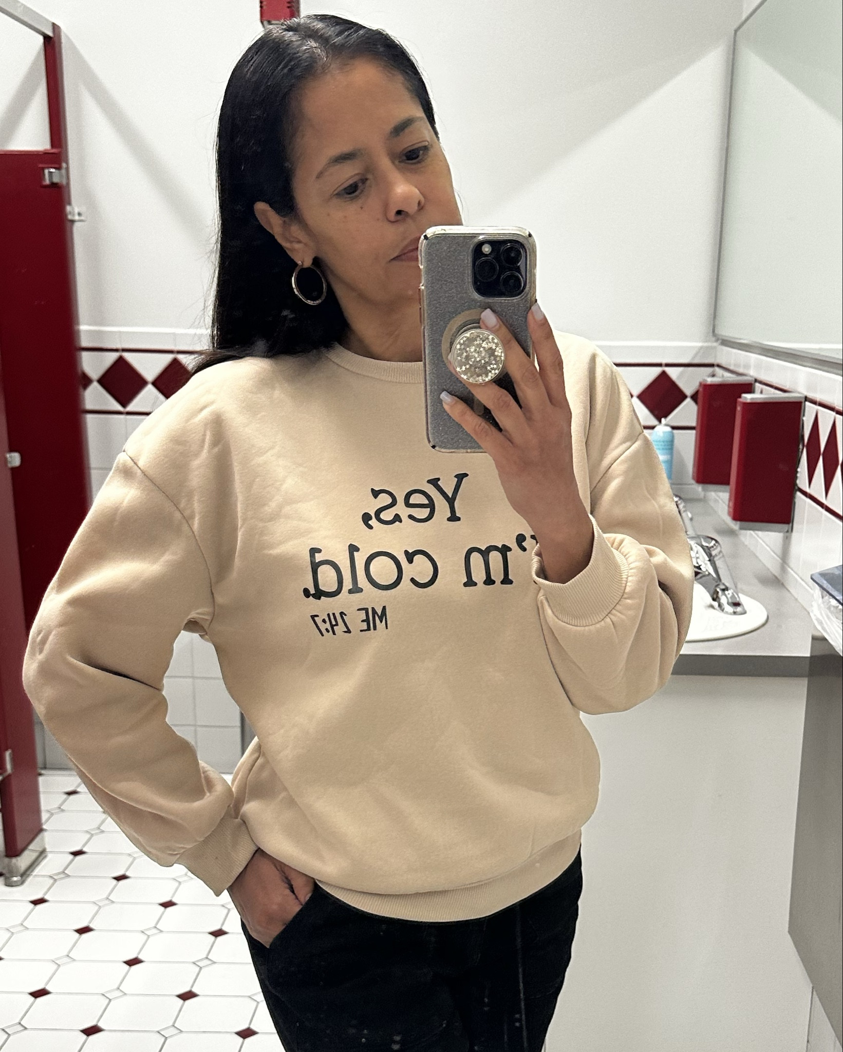 Yes I am cold sweatshirt 
Graphic sweatshirt 
Fall style 

#LTKSeasonal #LTKFindsUnder50