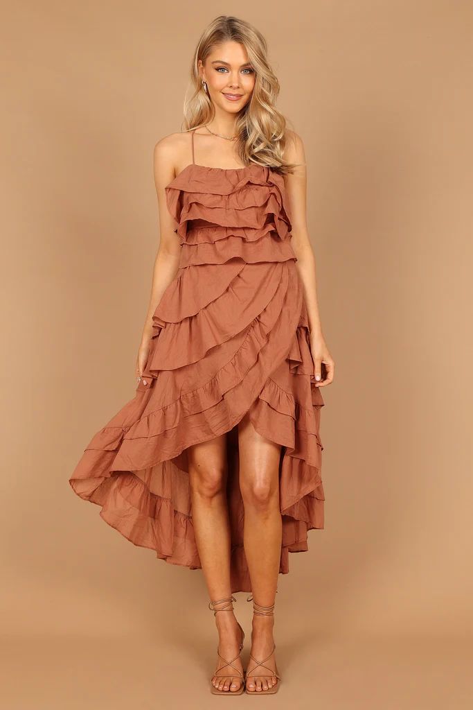Hannah Multi Tiered Midi Dress - Dusty Rust | Petal & Pup (US)