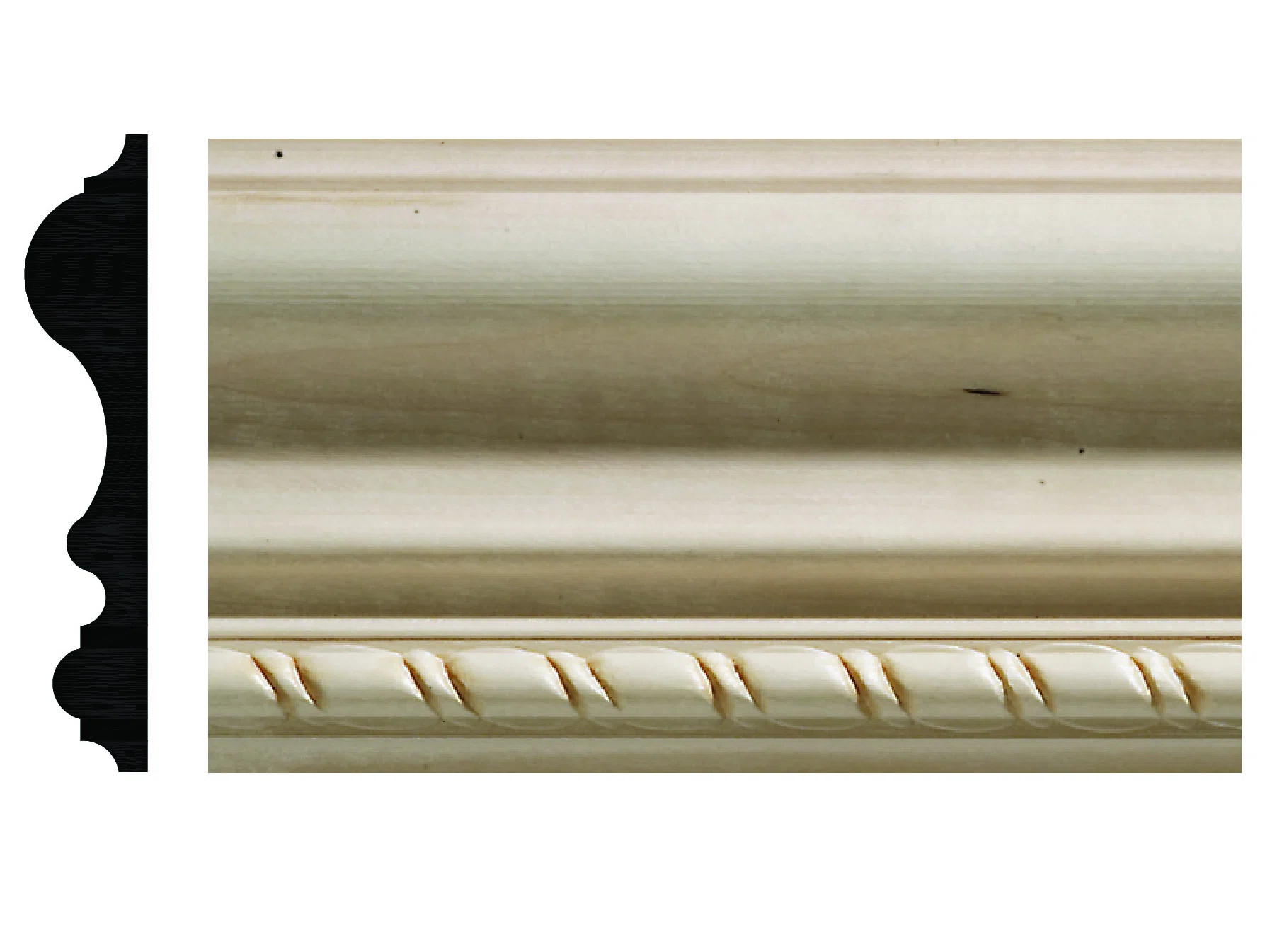 Ornamental Mouldings Hardwood Embossed Rope Panel Moulding 2.75" H x 96" W x 0.54" D Chair Rail &... | Wayfair North America