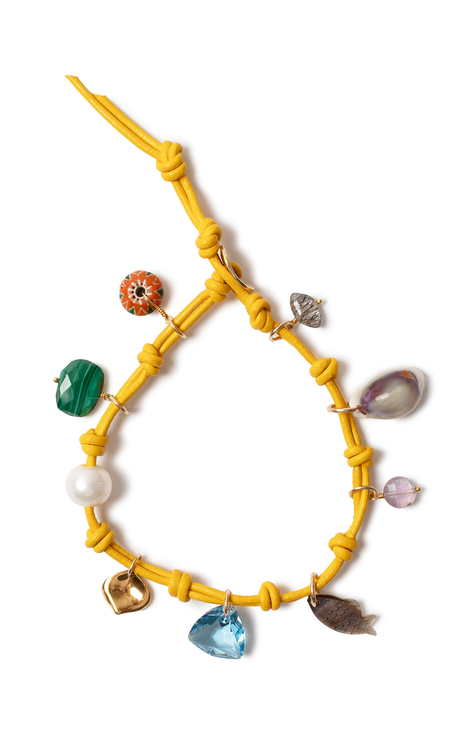 Mariposa Leather Multi-Gem Charm Anklet | Moda Operandi (Global)