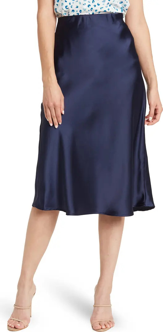 Solid Satin Midi Skirt | Nordstrom Rack