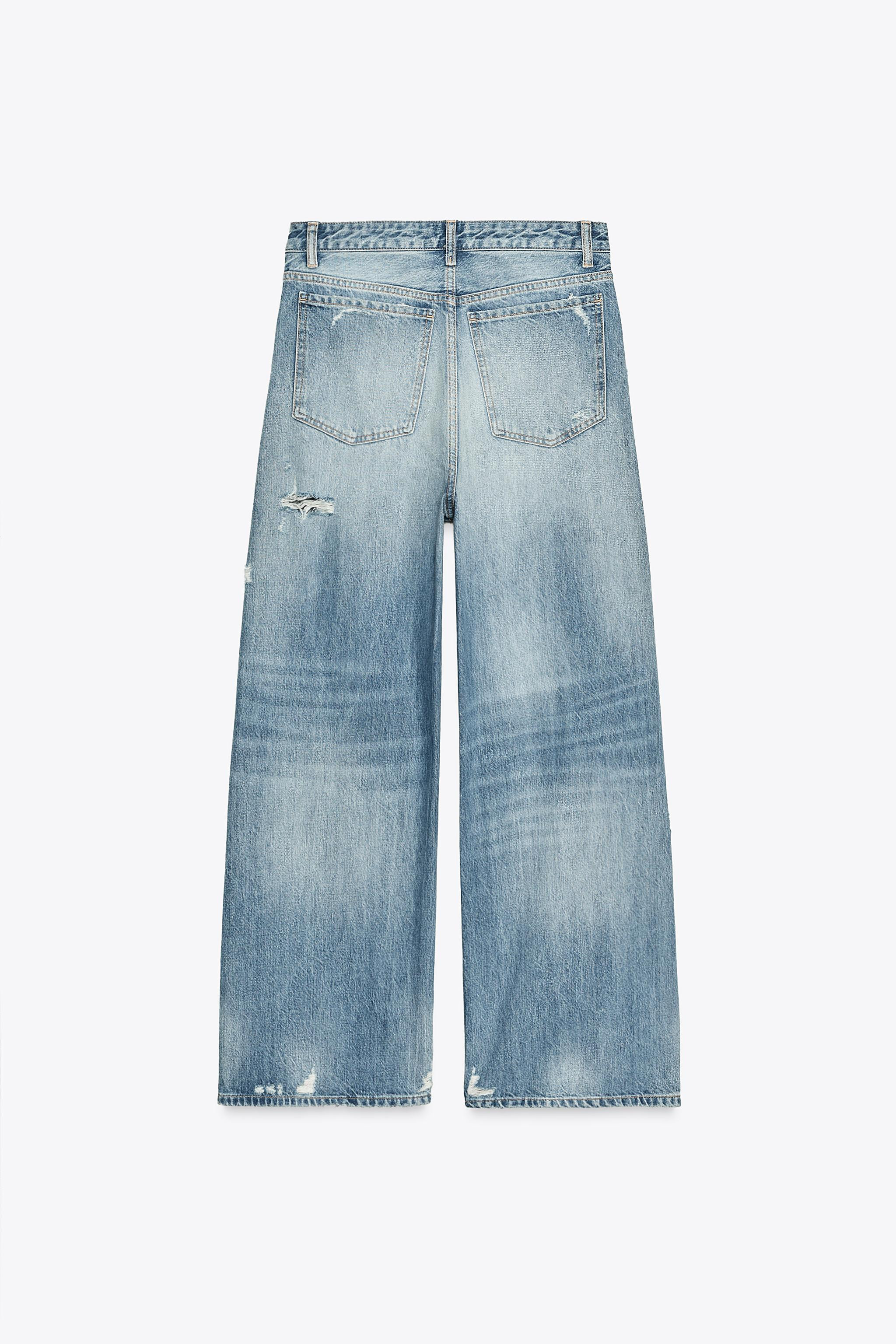 TRF MID-RISE RIPPED BAGGY JEANS | Zara US